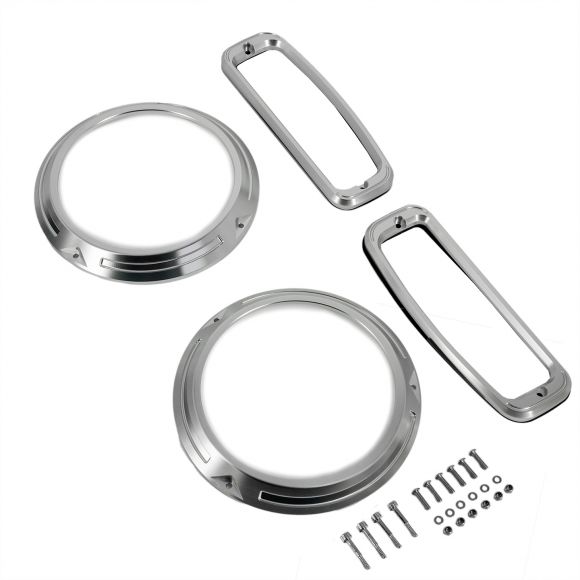 Billet Headlight Rings + Taillight Bezels Set | 66-77 Ford Bronco